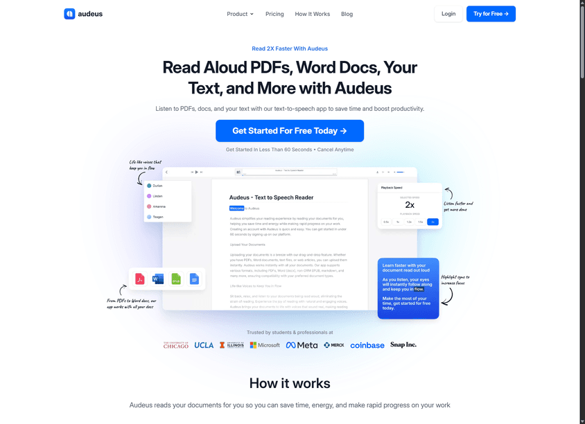 Audeus Text-to-Speech Reader screenshot