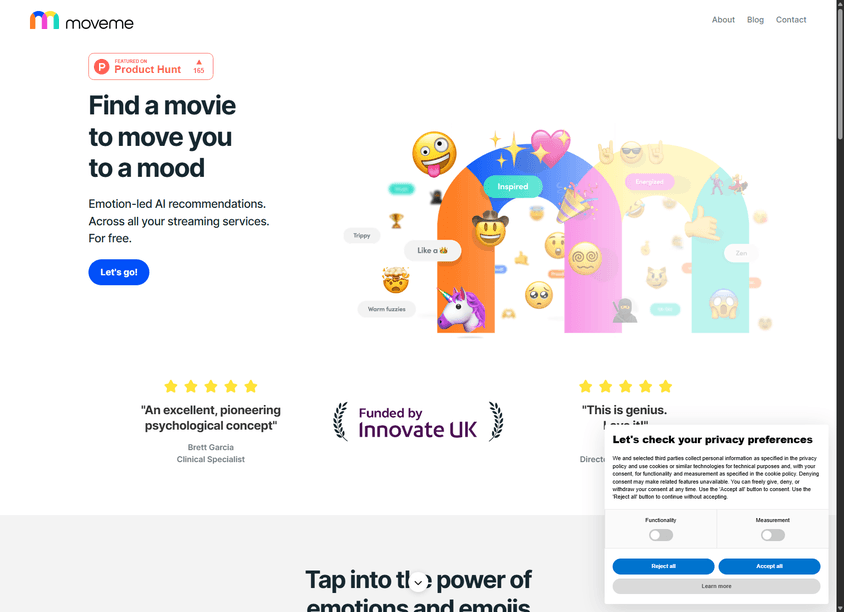 Moveme: AI Movie Recommendations screenshot