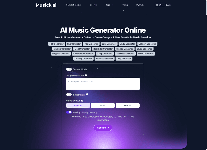 Musick AI screenshot