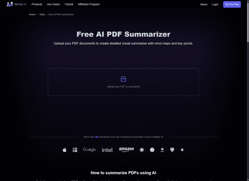 MyMap AI PDF Summarizer screenshot