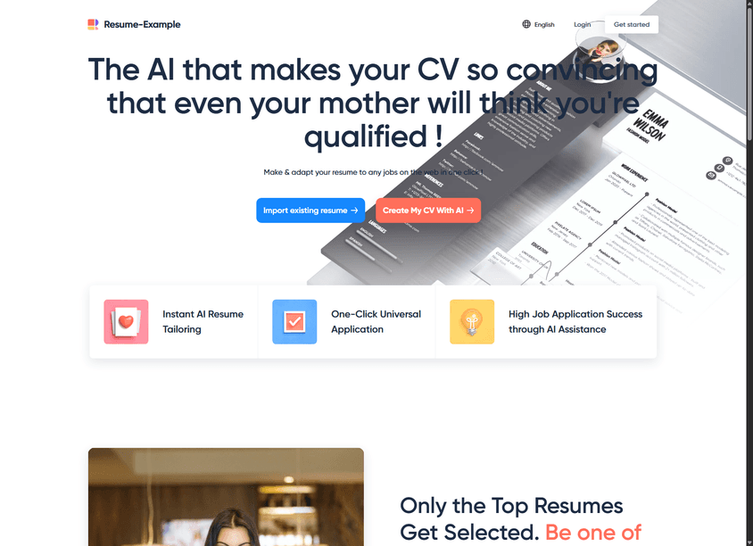 Resume-Example AI Builder screenshot