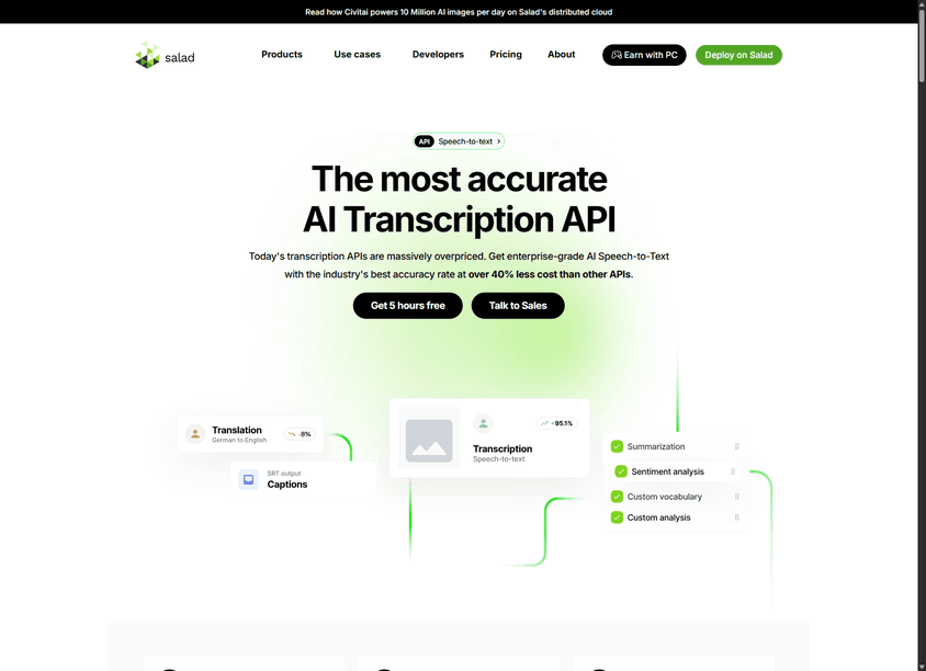 Salad Transcription Services screenshot