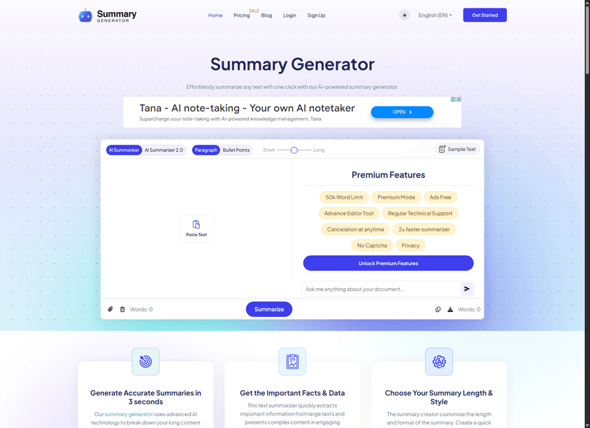 AI Summary Generator screenshot