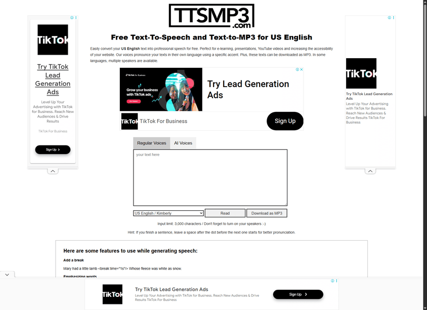ttsMP3 screenshot