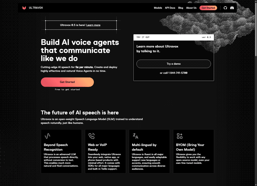 Ultravox.ai screenshot