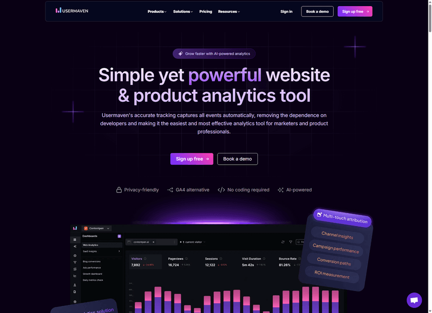 Usermaven screenshot